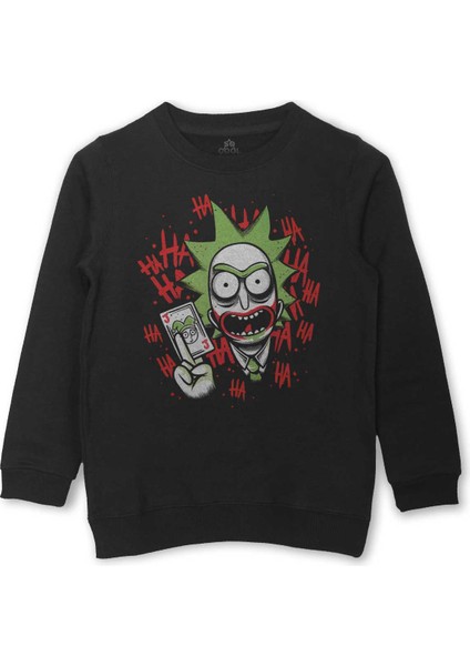 Çocuk Sweat Joker Dizi Film Baskılı Çocuk Siyah Sweatshirt