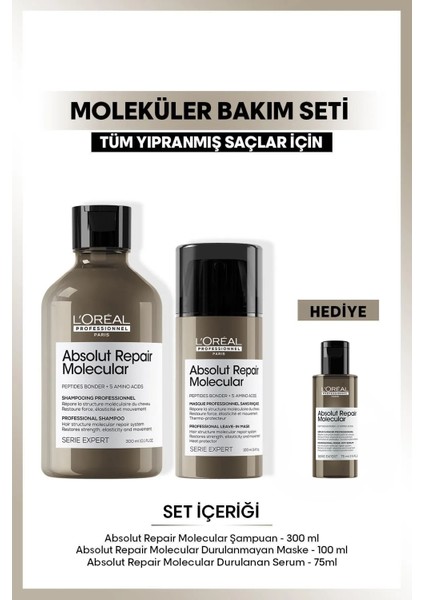 Serie Expert Absolut Repair Içten Dışa Güçlendirici Molecular Bakım Seti