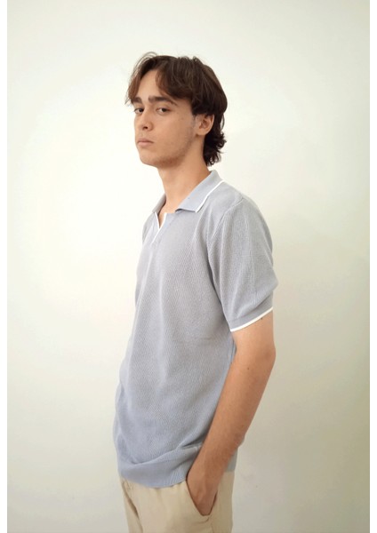 Erkek Polo Yaka Gri Triko Tshirt fiyatları