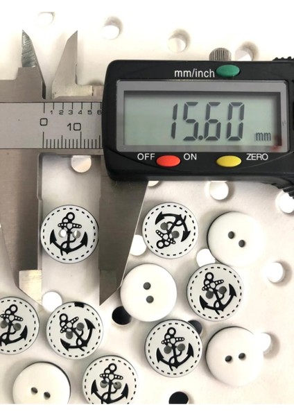 15,5 mm Beyaz-Siyah Çapa Düğme (20 Adet) modelleri