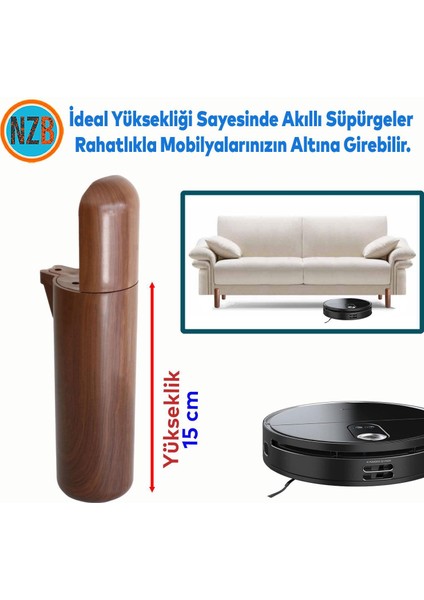 Mobilya Kanepe Tv Ünitesi Koltuk Ayağı Baza Ayakları Ahşap Desenli Kahverengi Ceviz 15 cm modelleri