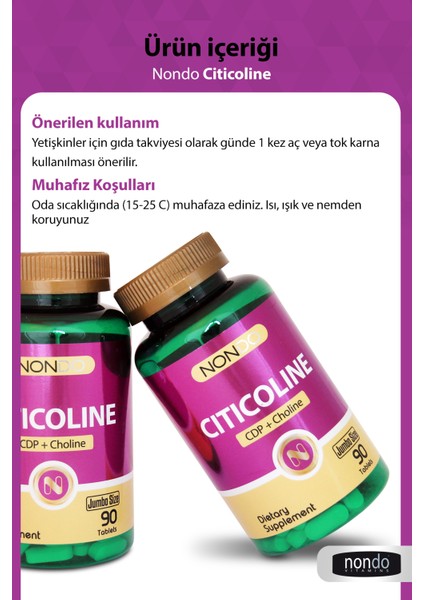 Sitikolin 90 Tablet (Jumbo Boy 3 Aylık Kullanım Citicoline, Cognizin, Fosfotidikolin)