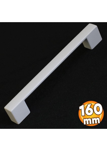 Gölcük Düz (160 mm - 16 cm) Beyaz Metal Mobilya Mutfak Çekmece Dolap Dolabı Kapak Kulbu Kulpu Kulpları