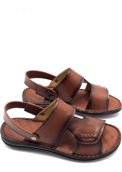Deri Tam Ortopedik Masajlı Erkek Sandalet