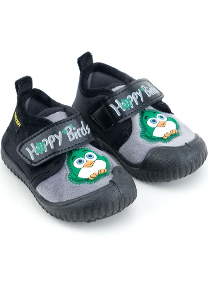 Kışlık Cırtlı Ayarlanabilir Rahat Taban Happy Birds Bebe Erkek Panduf Ayakkabı modelleri