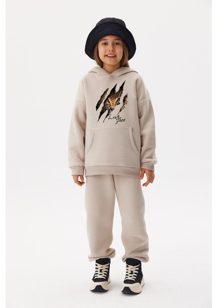 Oversize Pamuklu Live Free Leopar Alt Üst Takım