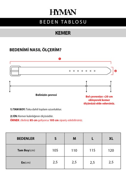 Erkek %100 Deri Kemer