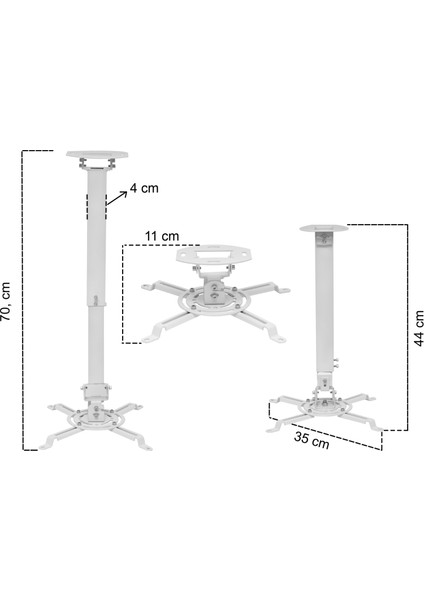 H30 Teleskopik Projeksiyon Askı Aparatı