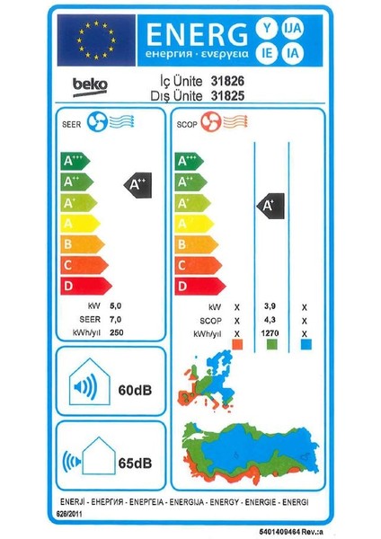 31825 Ekolojik A++ 18000 Btu Inverter Duvar Tipi Klima