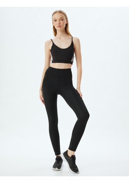 Spor Tayt Şerit Baskılı Normal Bel Skinny Fit