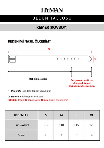 Erkek Kovboy Tokalı Kemer