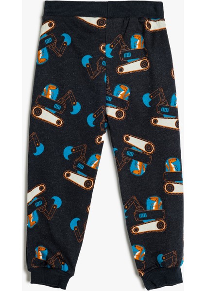 Pamuklu Eşofman Altı Baskılı Beli Bağcıklı Şardonlu fiyatları