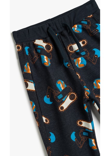 Pamuklu Eşofman Altı Baskılı Beli Bağcıklı Şardonlu modelleri