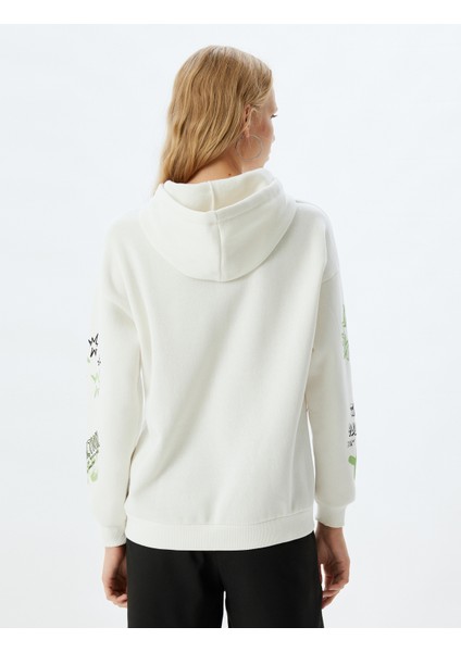 Kapüşonlu Sweatshirt Slogan Baskılı Rahat Kalıp fırsatları