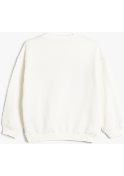 Sweatshirt Slogan Baskılı Uzun Kollu Bisiklet Yaka Pamuklu fiyatları