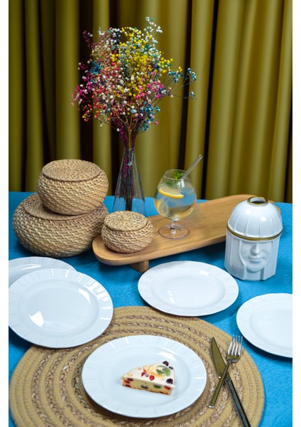 6'lı Zümrüt 18 cm Porselen Pasta ve Tatlı Tabağı Seti - Zarif ve Modern Tasarım fiyatları