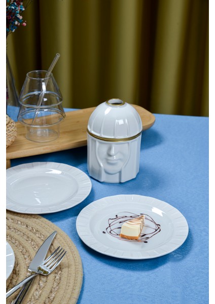 6'lı Zümrüt 18 cm Porselen Pasta ve Tatlı Tabağı Seti - Zarif ve Modern Tasarım modelleri