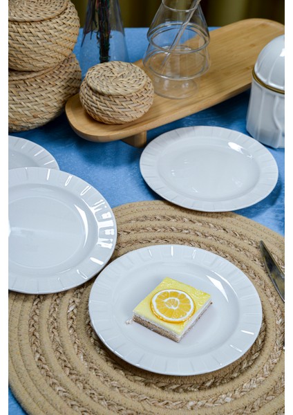 6'lı Zümrüt 18 cm Porselen Pasta ve Tatlı Tabağı Seti - Zarif ve Modern Tasarım fırsatları