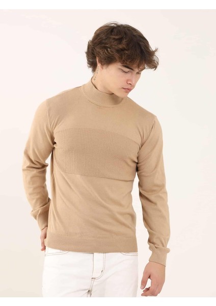 Camel Erkek Regular Fit Dik Yaka Triko - 90639 fiyatları