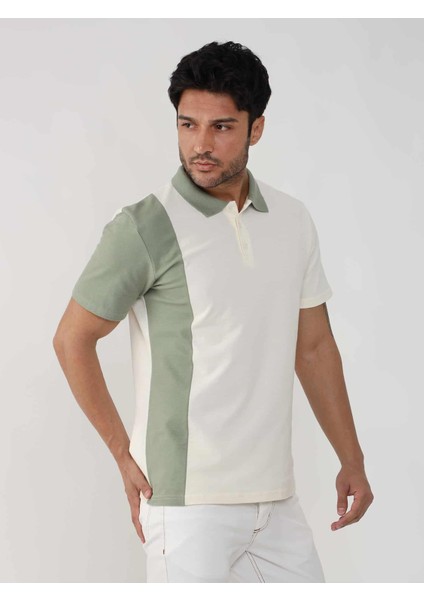 Yeşil Erkek Slim Fit Desenli Polo Yaka T-shirt fırsatları