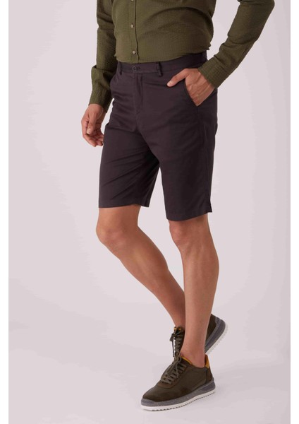 Koyu Gri Erkek Regular Fit Short