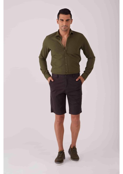 Koyu Gri Erkek Regular Fit Short