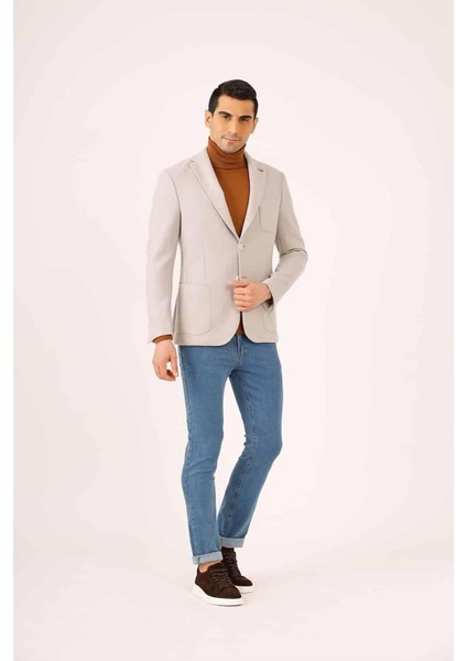 Taş Erkek Slim Fit Mono Yaka Ceket