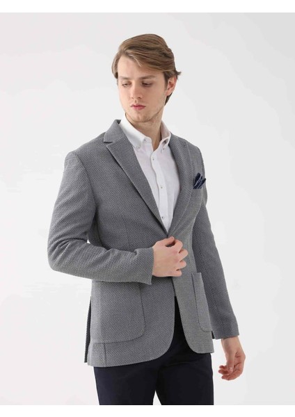 Gri Erkek Slim Fit Desenli Mono Yaka Ceket fiyatları
