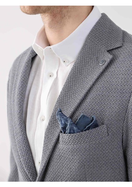 Gri Erkek Slim Fit Desenli Mono Yaka Ceket indirimleri