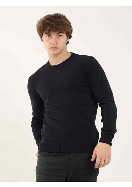 Lacivert Erkek Slim Fit O Yaka Triko fiyatları