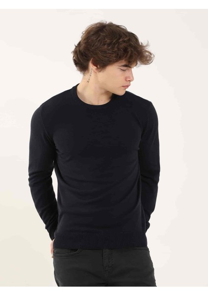 Lacivert Erkek Slim Fit O Yaka Triko modelleri