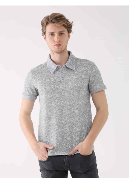 Gri Erkek Slim Fit Polo Yaka Tshirt