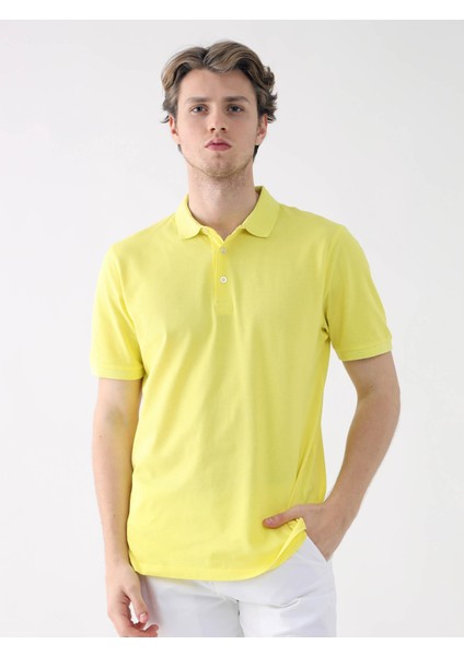 Sarı Erkek Slim Fit Polo Yaka Tshirt