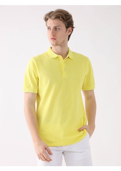 Sarı Erkek Slim Fit Polo Yaka Tshirt