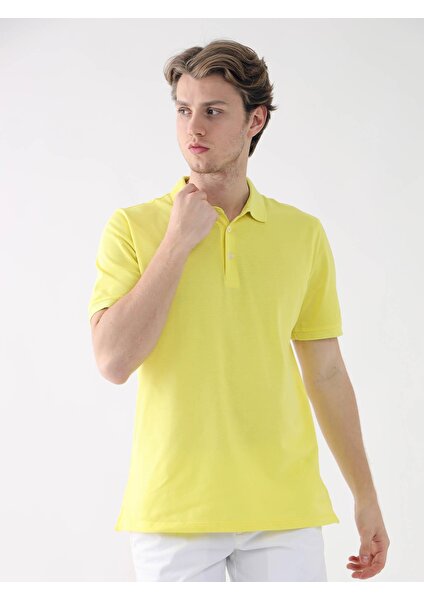 Sarı Erkek Slim Fit Polo Yaka Tshirt