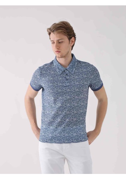 Lacivert Erkek Slim Fit Polo Yaka Tshirt