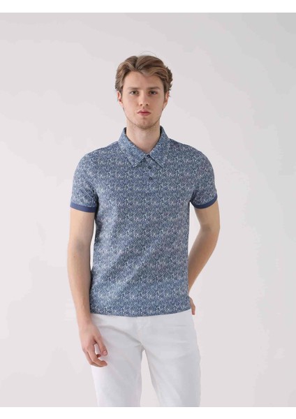 Lacivert Erkek Slim Fit Polo Yaka Tshirt