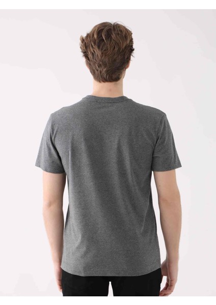 Antrasit Melanj Erkek Regular Fit Baskılı Casual O Yaka T-shirt indirimleri