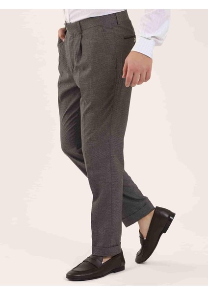 Kahve Melanj Erkek Slim Fit Pantolon fiyatları
