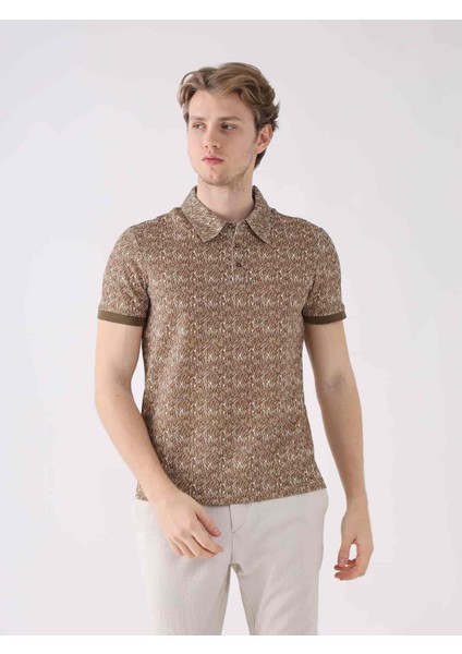 Kahve Erkek Slim Fit Polo Yaka Tshirt