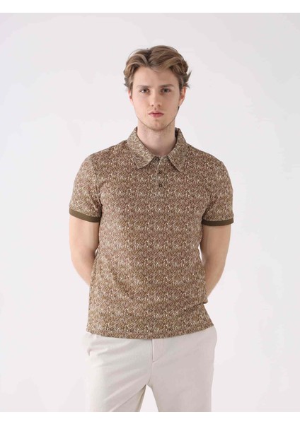 Kahve Erkek Slim Fit Polo Yaka Tshirt