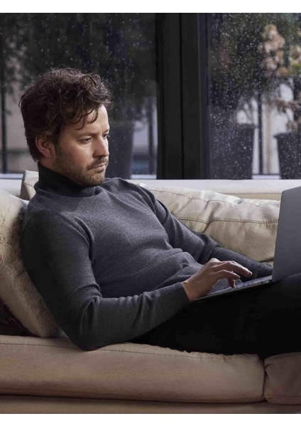 Antrasit Erkek Slim Fit Tam Balıkçı Yaka Triko