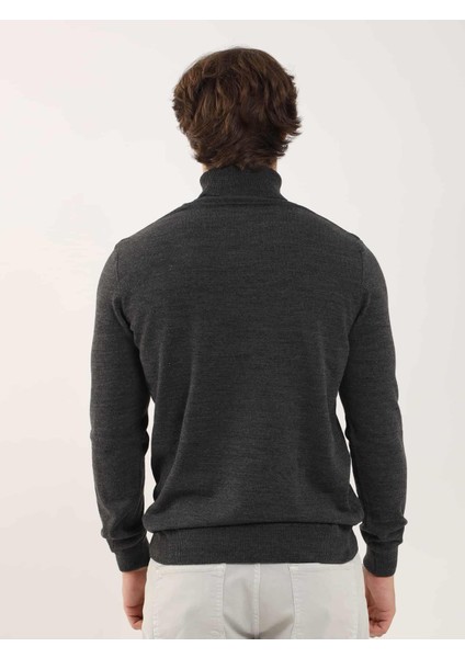 Antrasit Erkek Slim Fit Tam Balıkçı Yaka Triko fırsatları
