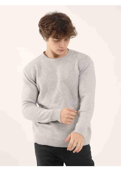 Gri Erkek Slim Fit O Yaka Triko - 97369 fiyatları