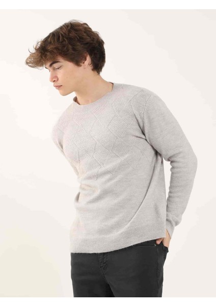 Gri Erkek Slim Fit O Yaka Triko - 97369 modelleri