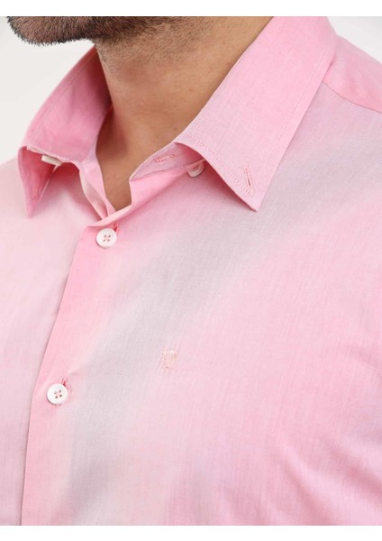 Açık Bordo Erkek Regular Fit Düz Brent Düğmeli Yaka Uzun Kol Gömlek - 102229 indirimleri