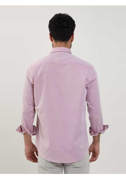 Bordo Erkek Regular Fit Düz Brent Düğmeli Yaka Uzun Kol Gömlek - 102224 fırsatları