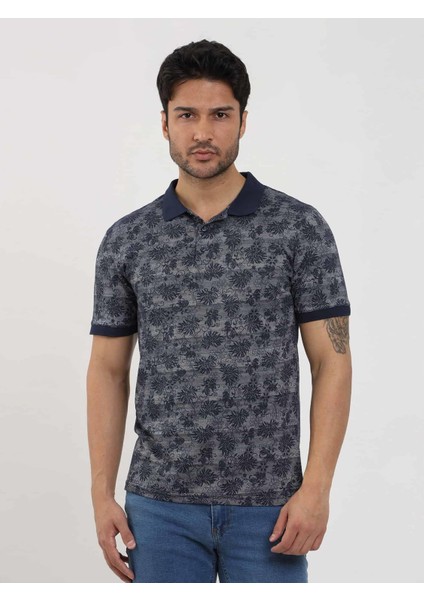 Lacivert Erkek Slim Fit Desenli Polo Yaka Tshirt - 105239 fiyatları