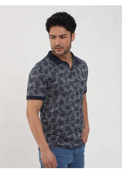 Lacivert Erkek Slim Fit Desenli Polo Yaka Tshirt - 105239 fırsatları