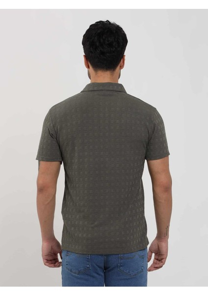 Yeşil Erkek Slim Fit Jakarlı Polo Yaka T-shirt fırsatları